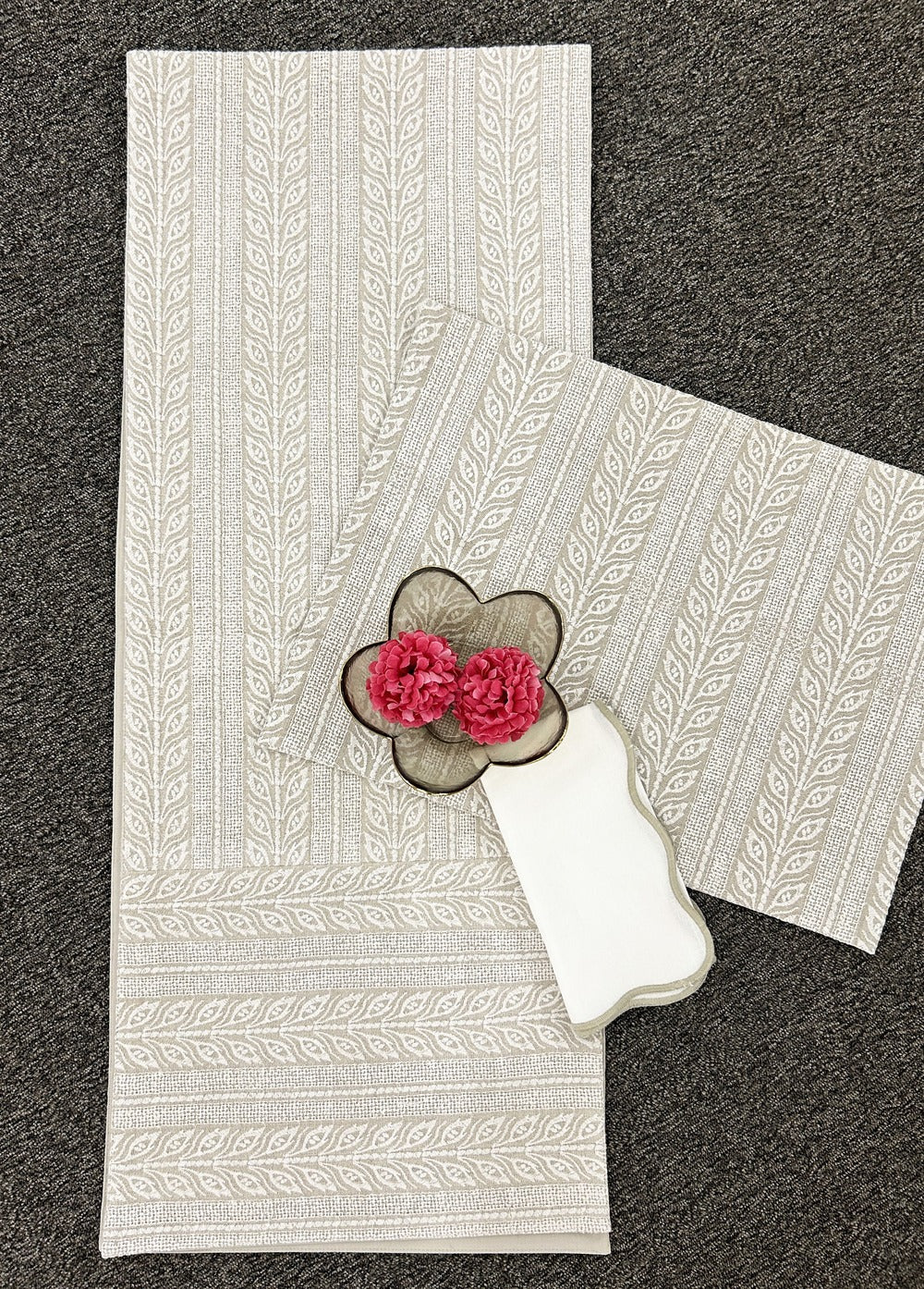 Luxurious Schiffli Embroidered Table Linen Set