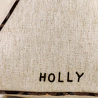 Rustic Embroidered Triangle Holiday Pillow
