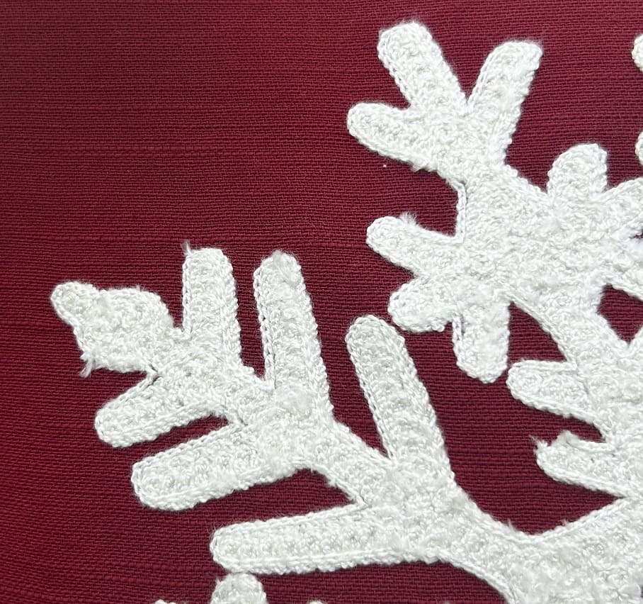 Embroidered Snowflake Decorative Throw Pillow