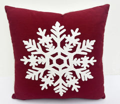 Embroidered Snowflake Decorative Throw Pillow