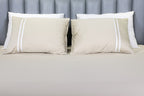 Premium Minimalist Linear 400Tc Cotton Satin Flat Bedding Set