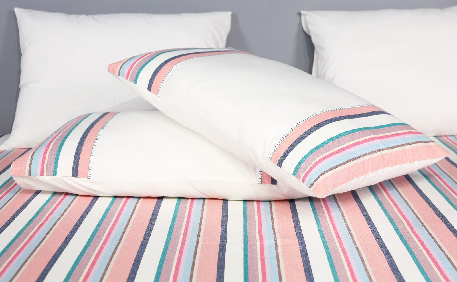 Prism Woven Stripe Cotton Flat Bed Sheet Set