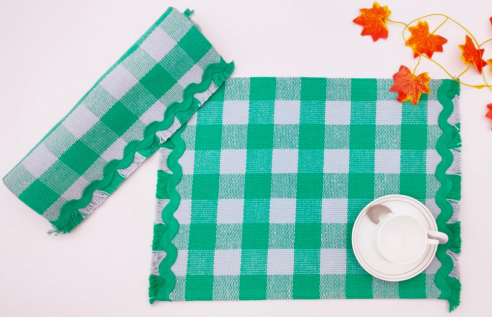 Woven Rib Check Placemat Set Pack Of 2Pieces