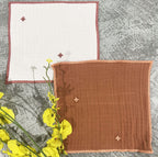 EcruE Luxury Cotton Gauze Embroidered Dish Cloth Set of 04 pieces