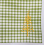 Festive Green Gingham Embroidered Placemat Set Of 2Pcs