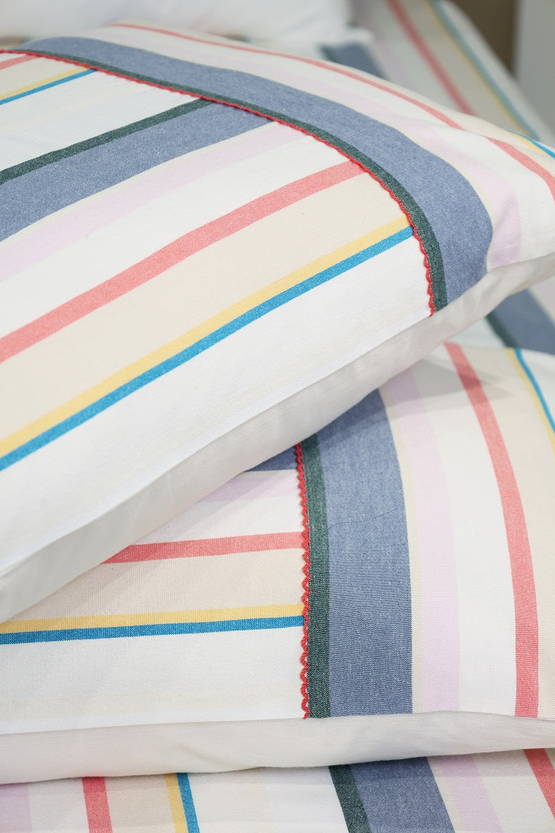 Premium Woven Cotton Stripe Flat Bed Sheet Set