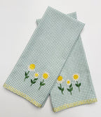 Embroidered Sunflower Kitchen Towel Set Pack of 2pieces