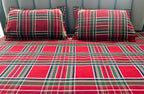 Premium Woven Cotton Plaid Bed Sheet Set