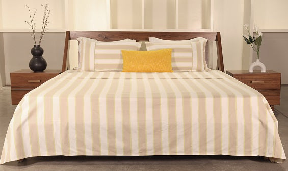 Golden Sands Yarn-Dyed Stripe Bed Sheet Set
