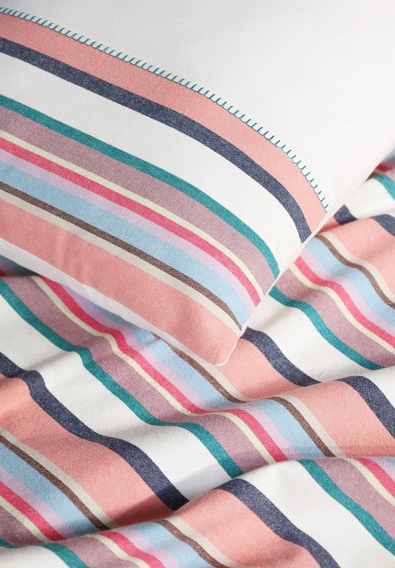 Prism Woven Stripe Cotton Flat Bed Sheet Set