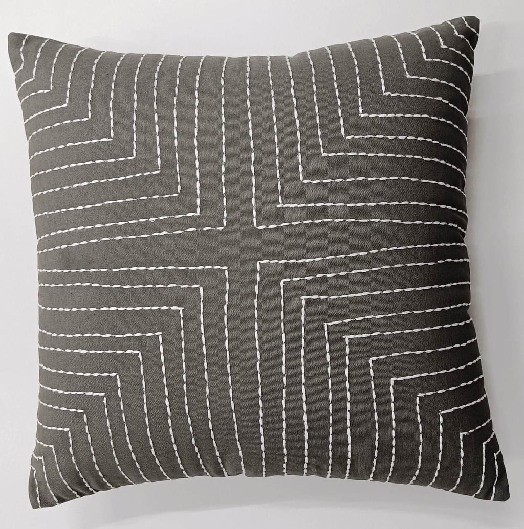 Embroidered Cotton Canvas Cushion