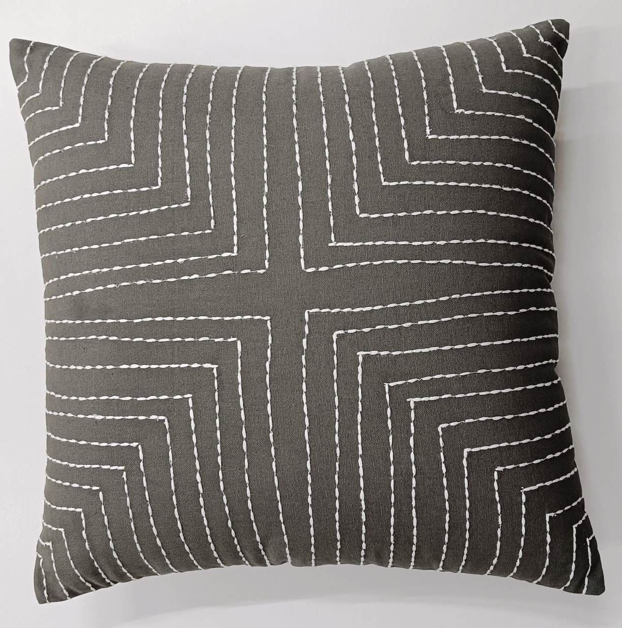 Embroidered Cotton Canvas Cushion