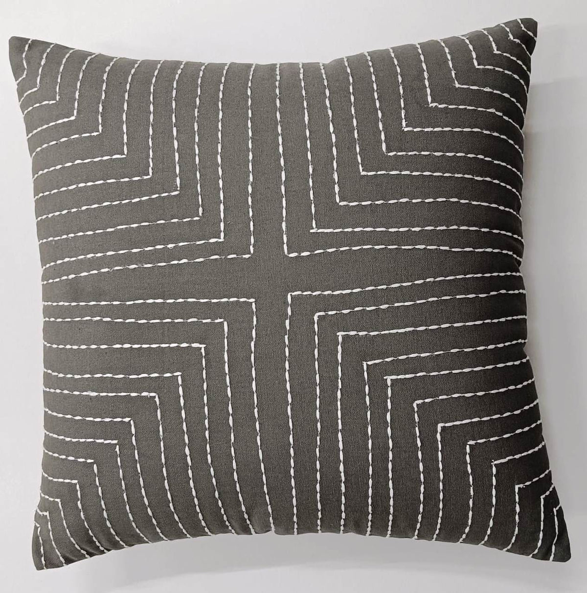 Embroidered Cotton Canvas Cushion