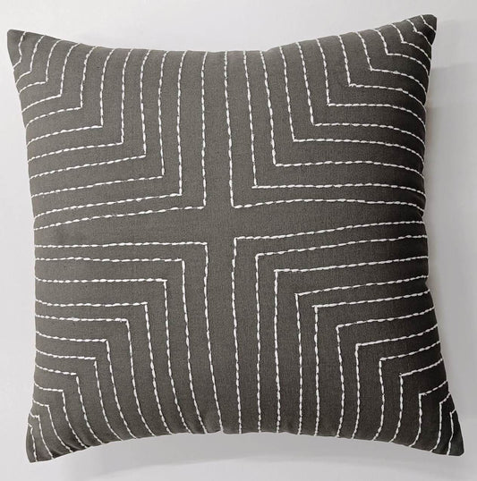 Embroidered Cotton Canvas Cushion