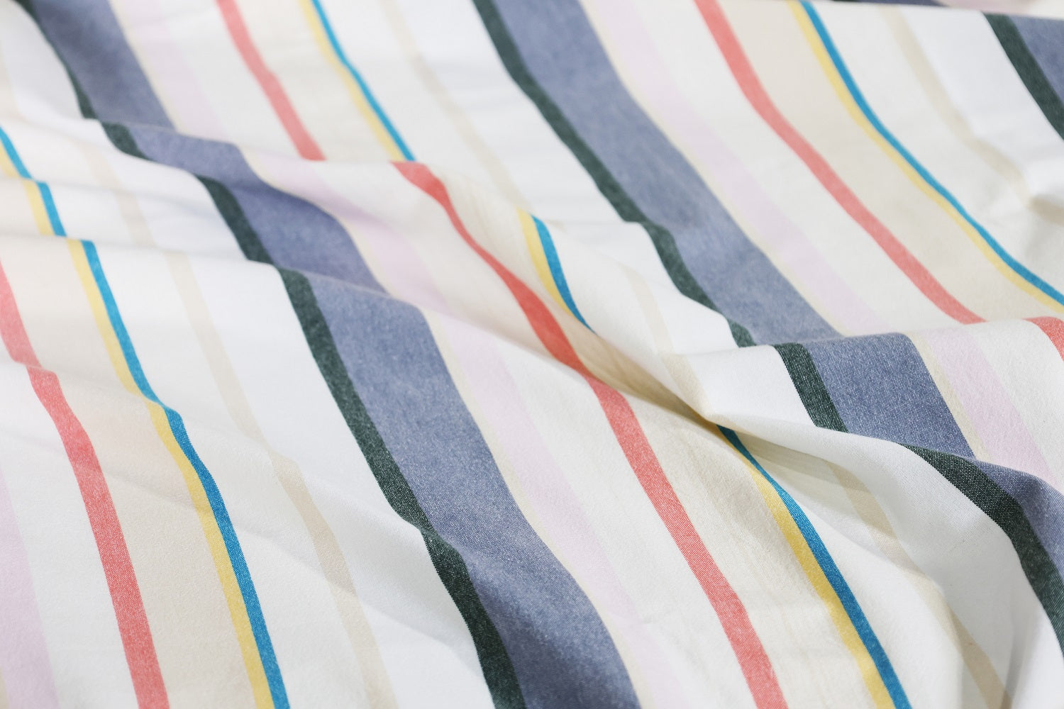 Premium Woven Cotton Stripe Flat Bed Sheet Set