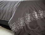 Ecrue Embroidered Cotton Satin Duvet Cover Set