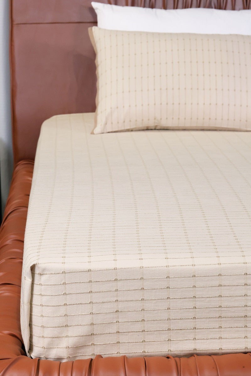 EcruE Luxury Cotton Ribbed Bed Cover