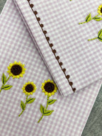 Embroidered Sunflower Kitchen Towel Set Pack of 2pieces