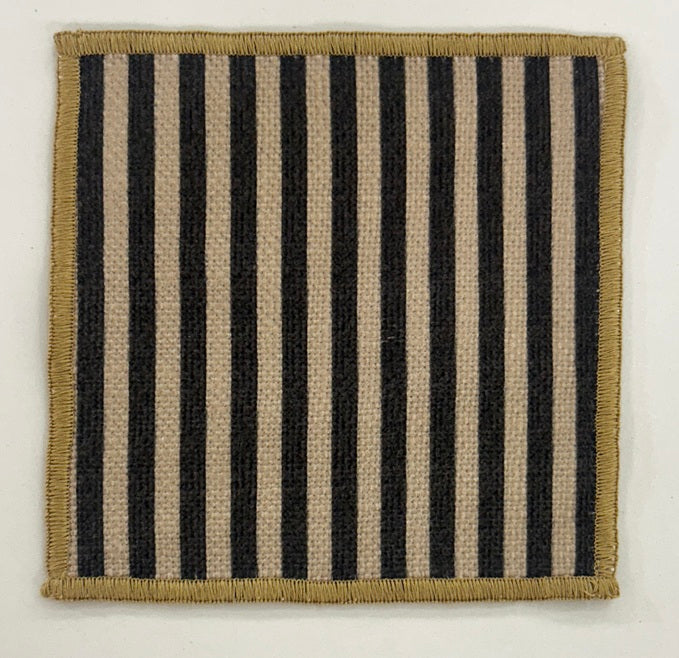 Midnight Ticking Stripe Linen-Look Coaster Set Pack of 4 pieces