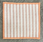 Apricot Sunset Cabana Stripe Linen-Look Coaster Set  Pack of 4 pieces
