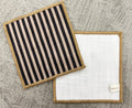Midnight Ticking Stripe Linen-Look Coaster Set Pack of 4 pieces