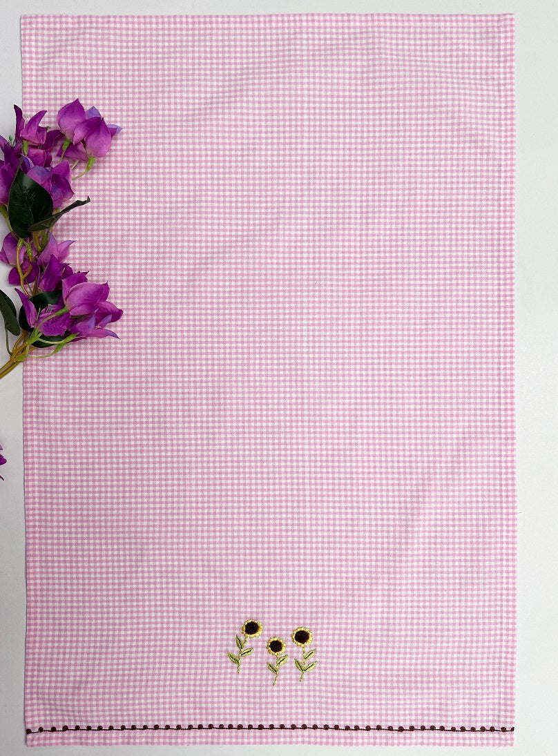 Embroidered Sunflower Kitchen Towel Set Pack of 2pieces