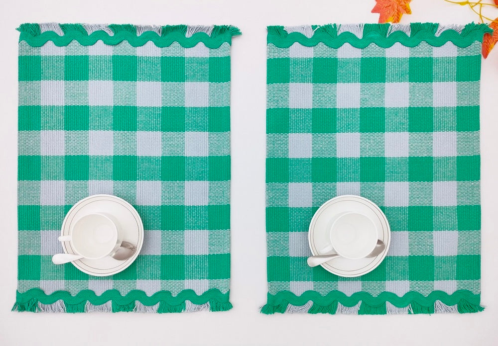 Woven Rib Check Placemat Set Pack Of 2Pieces