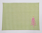 Charming Christmas Gingham Embroidered Placemat Set of 2pcs