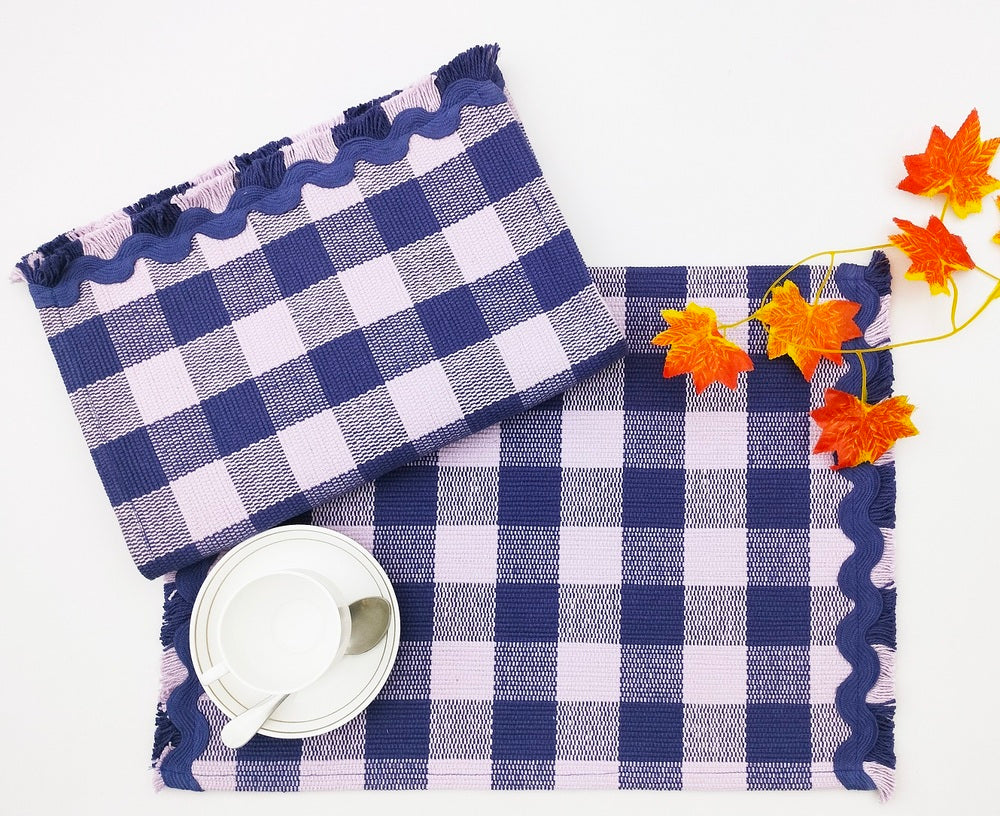 Woven Rib Check Placemat Set Pack Of 2Pieces