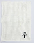 EcruE Luxury Waffle Embroidered Dish Towel Set of 02 Pieces