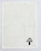 EcruE Luxury Waffle Embroidered Dish Towel Set of 02 Pieces