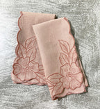 EcruE Luxury Embroidered Cotton Linen Table Linen Set