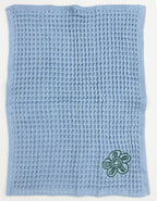 EcruE Luxury Waffle Embroidered Dish Towel Set of 02 Pieces