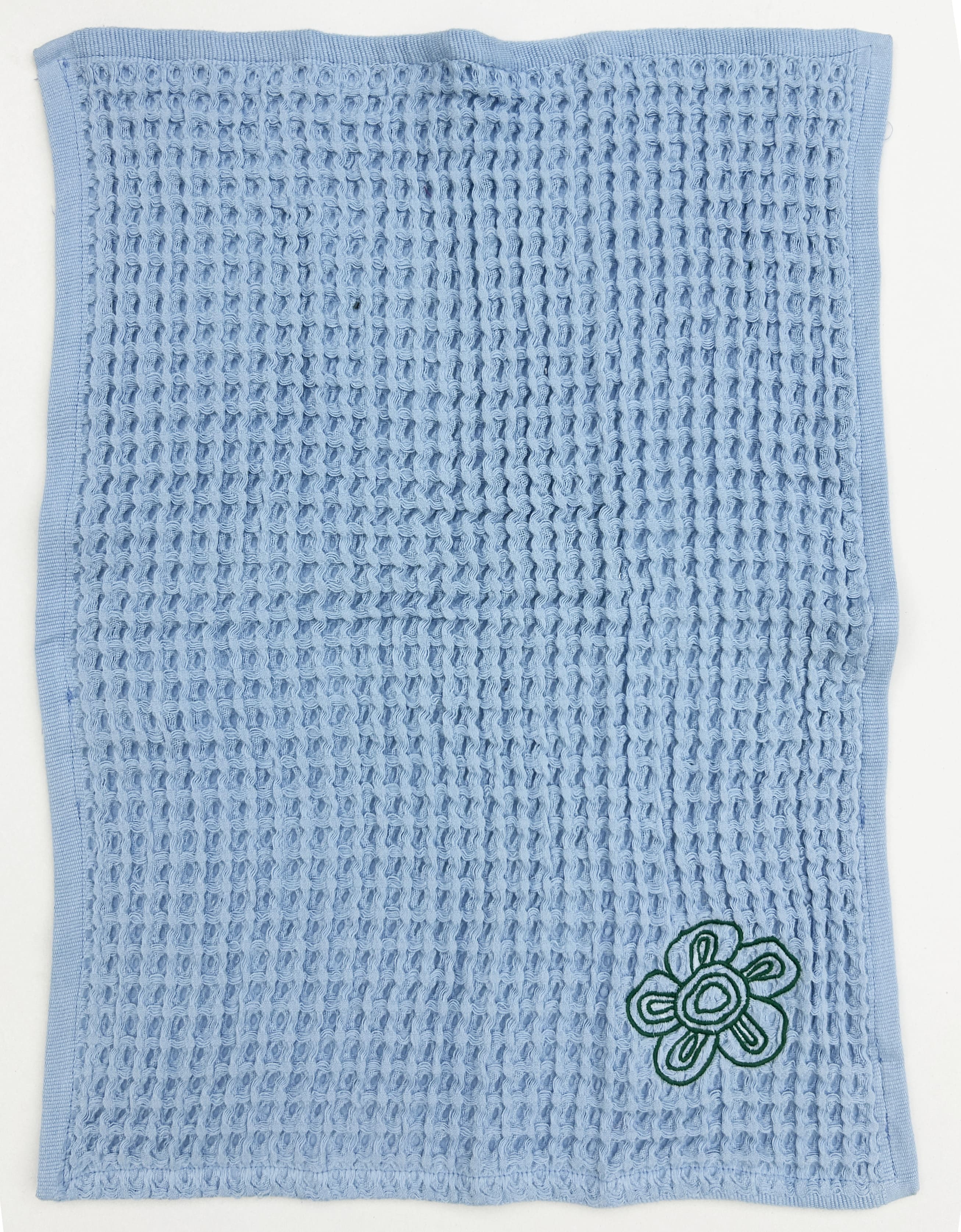 EcruE Luxury Waffle Embroidered Dish Towel Set of 02 Pieces
