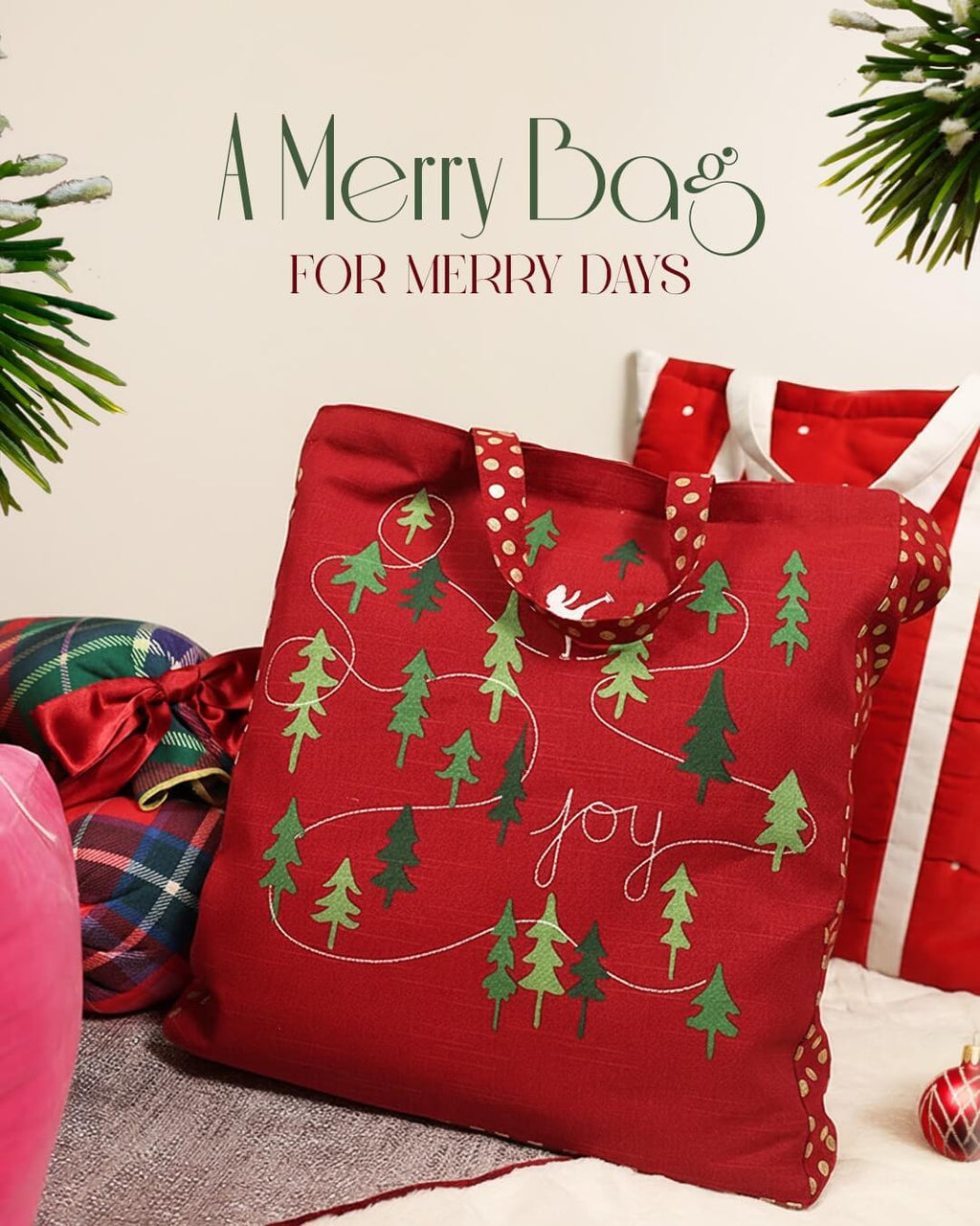 Festive Forest Cotton Slub Tote Bag