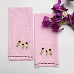 Embroidered Sunflower Kitchen Towel Set Pack of 2pieces