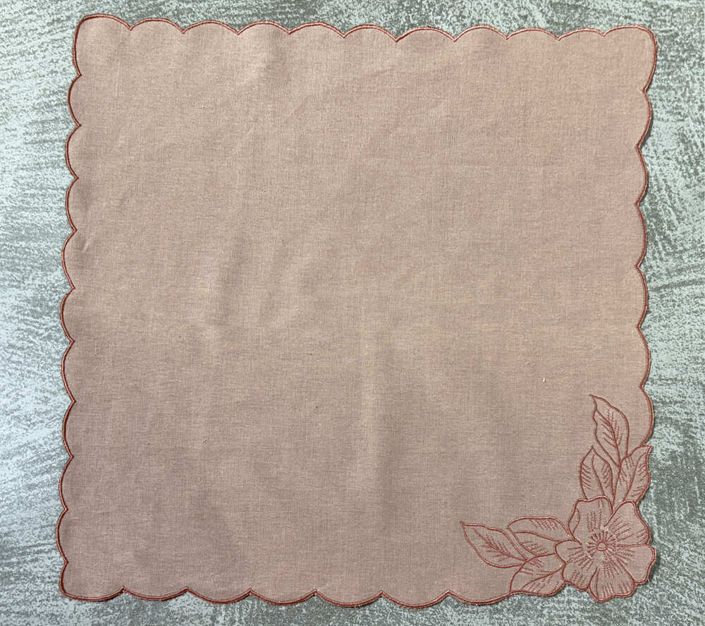 EcruE Luxury Embroidered Cotton Linen Table Linen Set