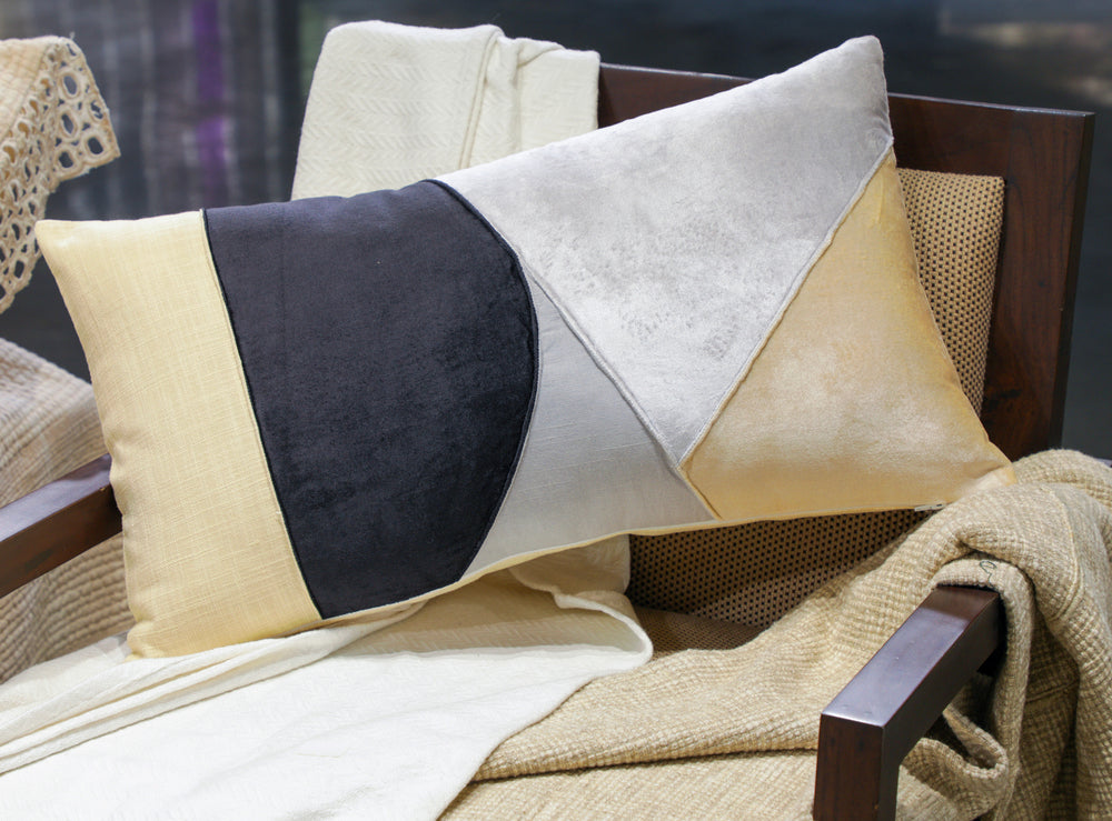 Angular Color Block Lumbar Pillow 14x24''