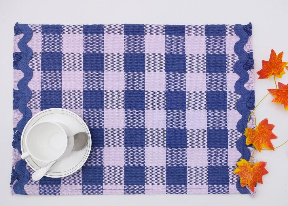 Woven Rib Check Placemat Set Pack Of 2Pieces