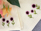 Charming  Embroidered Sunflower Napkin Set Pack Of 4 Pieces