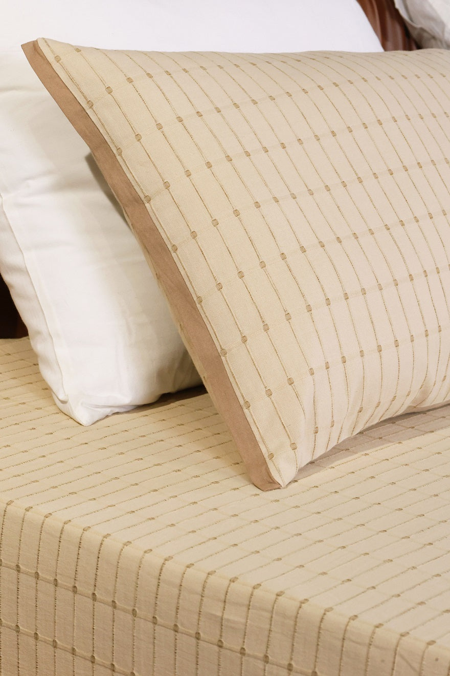 EcruE Luxury Cotton Ribbed Bed Cover