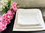 Premium Alabaster Satin-Frame Cotton Waffle Towel Set Of 4 Pieces
