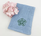 EcruE Luxury Waffle Embroidered Dish Towel Set of 02 Pieces
