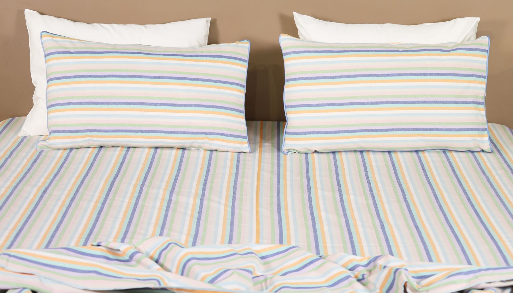 Atelier Yarn-Dyed Striped Cotton Flat Bed Sheet Set