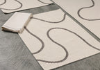 Serpentine Wave Embroidered Table Linen Set Pack of 8 pieces