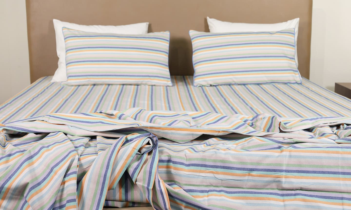 Atelier Yarn-Dyed Striped Cotton Flat Bed Sheet Set