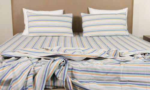 Atelier Yarn-Dyed Striped Cotton Flat Bed Sheet Set