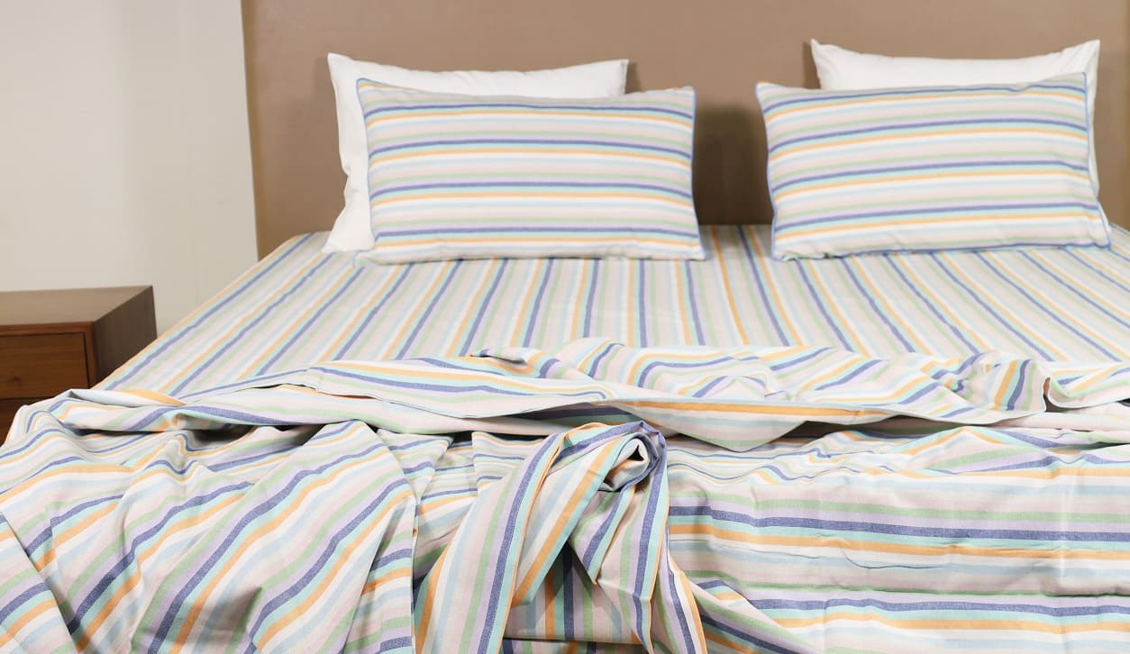 Atelier Yarn-Dyed Striped Cotton Flat Bed Sheet Set