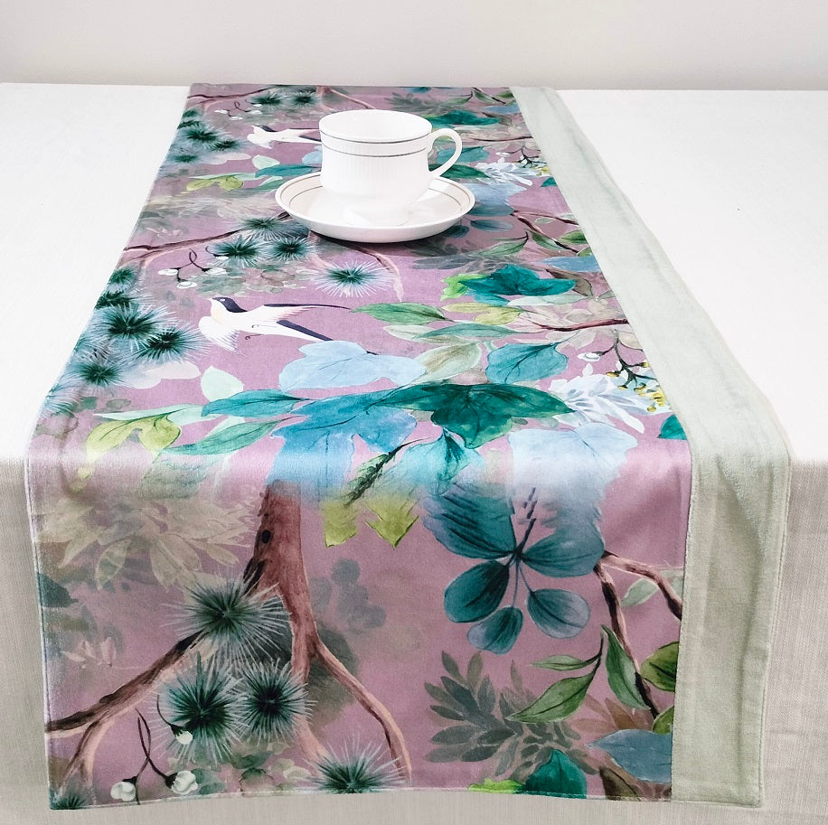 Enchanted Forest Velvet Printed Table Runner