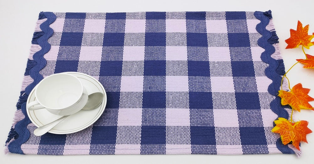 Woven Rib Check Placemat Set Pack Of 2Pieces